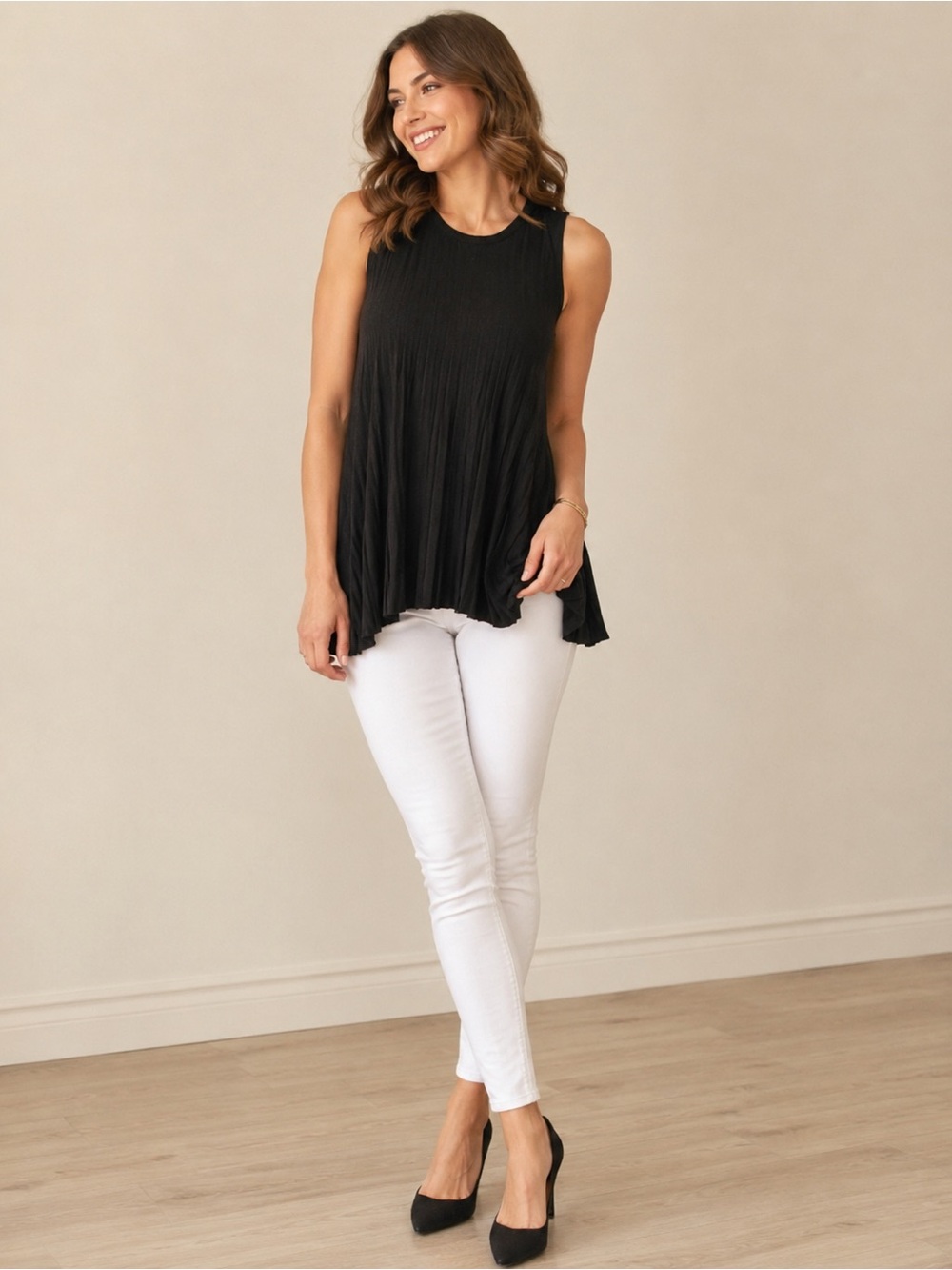 Philosophy Black Pleated Swing Tank